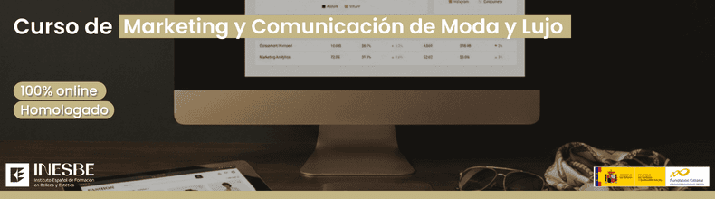 Banner del curso especializado, esencial para dominar la comunicación digital para marcas de lujo y moda.